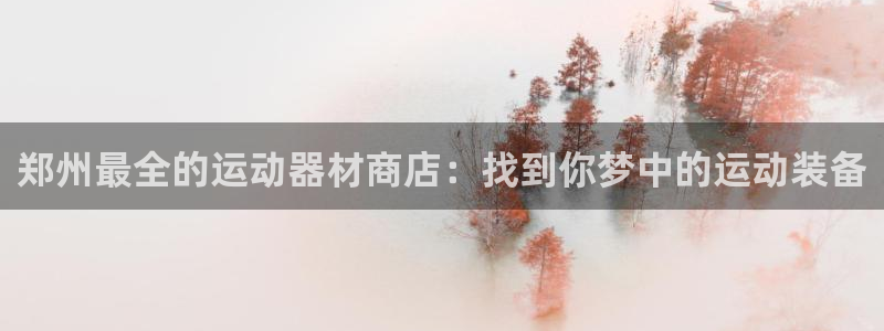 好博体育官方正版app集团官网网址：郑州最全的运动器